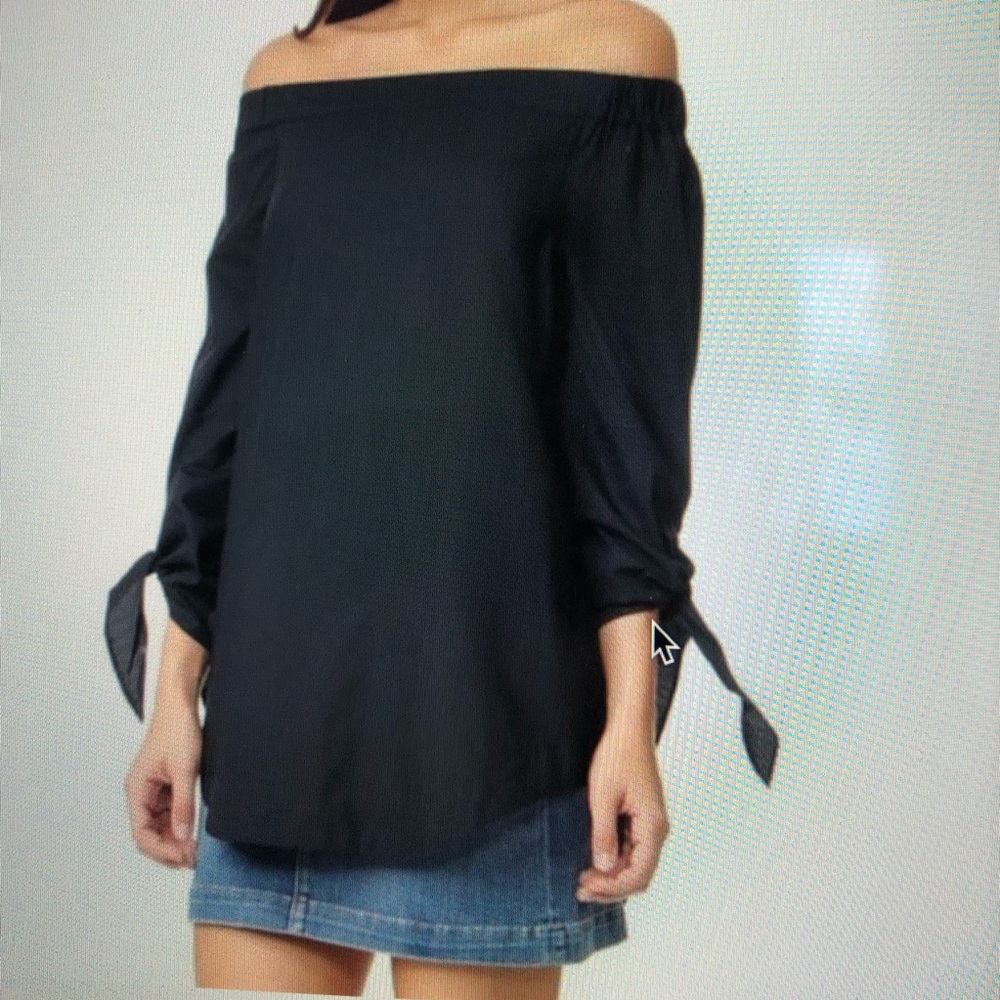 Free People Show Me Some Shoulder Black Blouse XS